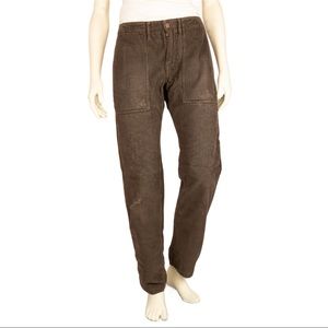 (+) People Mid-Rise Straight Leg Corduroy Pants, Brown, Size: M | US 29